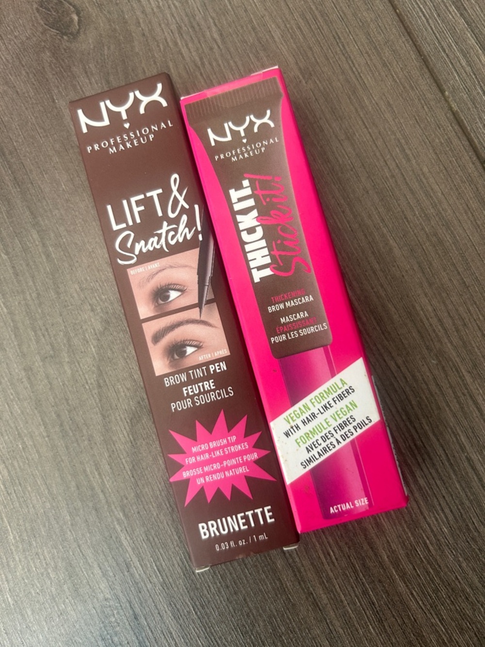 NYX Lift & Snatch Brow Tint Pen + Thick It. Stick It! Brow Mascara Bundle